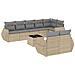 Set Divano da Giardino 9 pz con Cuscini Beige in Polyrattan - Foto miniatura 1