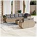 Set Divano da Giardino 9 pz con Cuscini Beige in Polyrattan - Foto miniatura 2