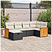 Set Divano da Giardino 6 pz con Cuscini Nero in Polyrattan - Foto miniatura 2