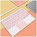 Tastiera Bluetooth Con Tasti Rotondi E Touchpad - Compatibile Con Ipad, Tablet E Smartphone Pink - Foto miniatura 3