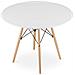 Tavolo rotondo Valora KOVA con gambe in faggio MDF bianco - Foto miniatura 3