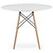Tavolo rotondo Valora KOVA con gambe in faggio MDF bianco - Foto miniatura 4