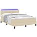 Letto a molle con materasso Crema 160 x 200 cm Tessuto - Foto miniatura 3