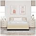 Letto a molle con materasso Crema 160 x 200 cm Tessuto - Foto miniatura 4