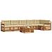 Set di divani da esterno con cuscino 7 pcs Naturale e Beige - Foto miniatura 3