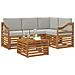 Set di divani da esterno 5 pcs Grigio Naturale e Chiaro - Foto miniatura 3