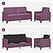 Set di Divani con Storage 2 pz Viola Poliestere - Foto miniatura 4