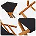 Lettino 4 pcs 3 Posizione Legno di Eucalipto Massello Nero - Foto miniatura 4