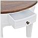 Tavolo Consolle Semicircolare Bianco Con Cassetto E Piano Marrone - Foto miniatura 3