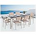 Set Di Tavolo E 6 Sedie Da Giardino In Acciaio, Basalto E Fibra Tessile Beige - Nero Fiammato - 180cm - Grosseto - Foto miniatura 8