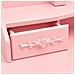 Tavolo Da Trucco Con Sgabello E Specchio Pieghevole In 3 Rosa - Foto miniatura 2