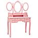 Tavolo Da Trucco Con Sgabello E Specchio Pieghevole In 3 Rosa - Foto miniatura 3