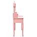 Tavolo Da Trucco Con Sgabello E Specchio Pieghevole In 3 Rosa - Foto miniatura 6