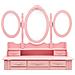 Tavolo Da Trucco Con Sgabello E Specchio Pieghevole In 3 Rosa - Foto miniatura 8