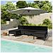 Set Divani Da Giardino 6 Pz Con Cuscini In Polyrattan Nero - Foto miniatura 1