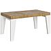 Tavolo Allungabile 90x160/264 Cm Naxy Mix Piano Bianco Frassino - Gambe Noce - Quercia Natura /bianco Frassino - Foto miniatura 3
