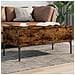 Tavolino Rovere Fumo 100x50x45cm In Legno Multistrato E Metallo - Foto miniatura 1