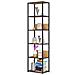 Scaffale stile loft con ripiani in legno, 6 ripiani, 50x32x192 cm, Colore Nero e Quarcia Craft - Foto miniatura 2