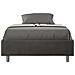 Letto Sommier Contenitore Imbottito 140x190 Microfibra Grigio Azelia - Foto miniatura 1