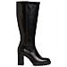 Black Classic Closed Long Heeled Boot Stivali Pelle Scarpe Donna Nero Eu 40, 1-25634-41 001 - Foto miniatura 2