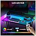 Scrivania Gaming con Luci LED e Supporto per Monitor, in Truciolato e Acciaio, 100x60x88.5 cm, Nero - Foto miniatura 2