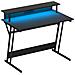 Scrivania Gaming con Luci LED e Supporto per Monitor, in Truciolato e Acciaio, 100x60x88.5 cm, Nero - Foto miniatura 1