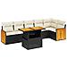 Set Divani Da Giardino Con Cuscini 7pz Nero Polyrattan - Foto miniatura 2