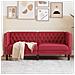 Poltrona Chesterfield A 2 Posti Rosso Vino In Similpelle - Foto miniatura 1