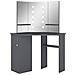 Lusso Casadino -  Tavolino Da Trucco Angolare Con Led Grigio 111x54x141,5 Cm - Foto miniatura 1