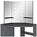 Lusso Casadino -  Tavolino Da Trucco Angolare Con Led Grigio 111x54x141,5 Cm - Foto miniatura 6