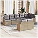 Set di divani da giardino 8 pezzi con cuscini Beige Rattan Poliestere - Foto miniatura 3