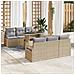 Set di divani da giardino da 7 pezzi con cuscini in rattan polietilene beige,  Divano da giardino per 2 persone con contenitore e cuscini in rattan polietilene beige - Foto miniatura 2