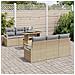 Set di divani da giardino da 7 pezzi con cuscini in rattan polietilene beige,  Divano da giardino per 2 persone con contenitore e cuscini in rattan polietilene beige - Foto miniatura 3