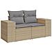 Set Divano da Giardino 8 pz con Cuscini Beige in Polyrattan - Foto miniatura 6