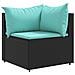 Set Salotto da Giardino con Cuscini 7pz Nero Polyrattan - Foto miniatura 3