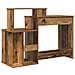 Scrivania con Storage Legno Antico 120.5x44x88.5 cm Legno Ingegnerizzato - Foto miniatura 7