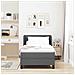 Letto box spring con materasso Grigio scuro 90 x 200 cm Tessuto - Foto miniatura 5