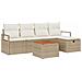Set Divano da Giardino con cuscino 6 pcs Beige Poly Rattan - Foto miniatura 1