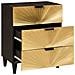 Comodino con cassetto Nero e Oro 50 x 33 x 60 cm - Foto miniatura 2