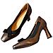Scarpe Con Tacco Alto 8cm Stile Retro - Décolleté In Pelle Morbida Con Punta Quadrata E Fiocco Brown 40 - Foto miniatura 1