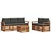 Set divani 6 pcs Naturale e Antracite Legno di Acacia Massello - Foto miniatura 1
