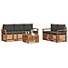 Set divani 6 pcs Naturale e Antracite Legno di Acacia Massello - Foto miniatura 3