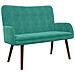 Sofa a Due Posti Turchese 115 x 61 x 87 cm Velluto - Foto miniatura 1