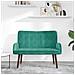 Sofa a Due Posti Turchese 115 x 61 x 87 cm Velluto - Foto miniatura 3