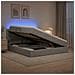 Letto con contenitore LED e materasso Grigio Chiaro - Foto miniatura 2