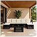 Set Divano da Giardino 8 pz Nero e Bianco Crema polyrattan - Foto miniatura 4
