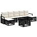 Set Divano da Giardino 8 pz Nero e Bianco Crema polyrattan - Foto miniatura 1