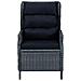 Sedia Da Giardino Reclinabile E Cuscino Polyrattan Grigio Scuro - Foto miniatura 3