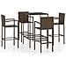 Set da Bar da Giardino 5 pz in Polyrattan Marrone - Foto miniatura 1