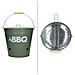 Grill Secchio Barbecue Con Griglia Bbq Giardino Picnic Campeggio Portatile Verde - Foto miniatura 3